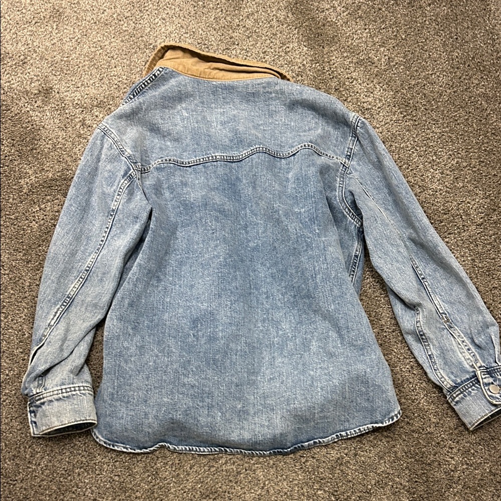 Universal Thread Denim Jacket with Brown Collar *… - image 3